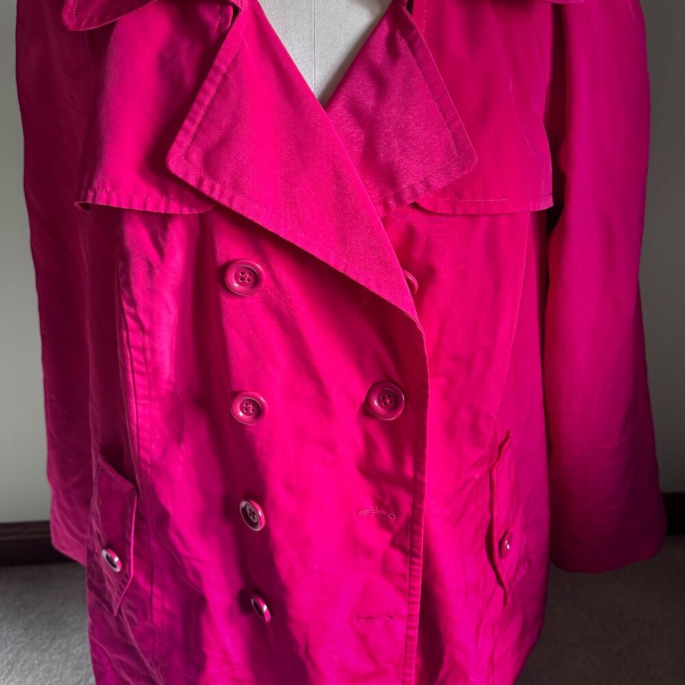 Women's Vintage Fuchsia London Fog Trench Coat
